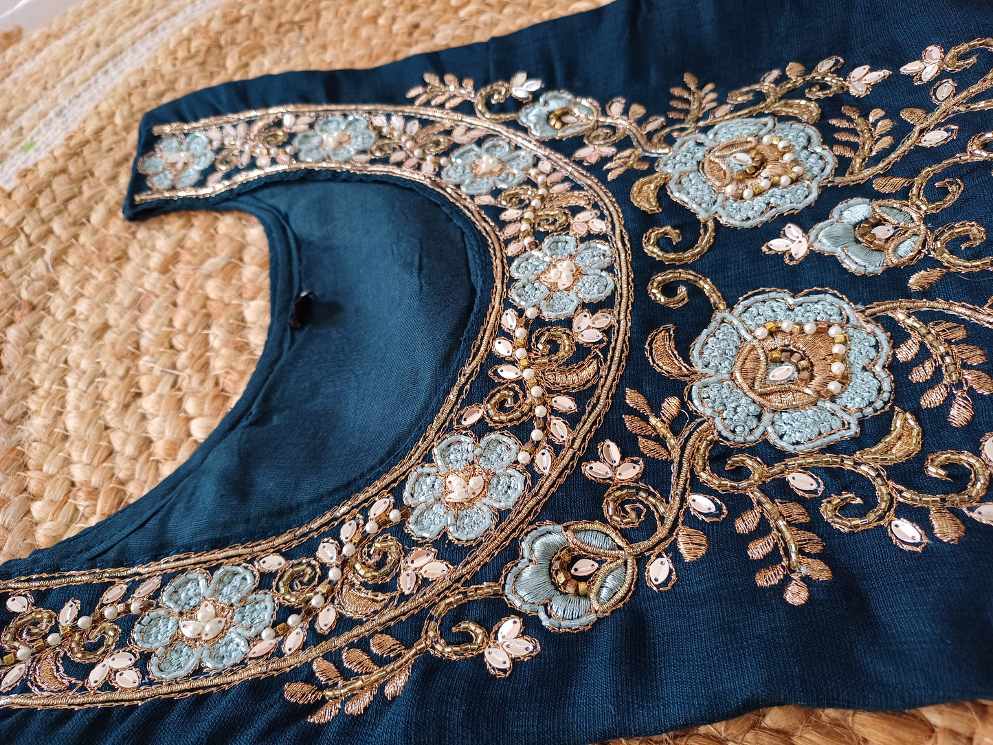 Midnight Bloom - 3 Piece Festive Kurti Suit