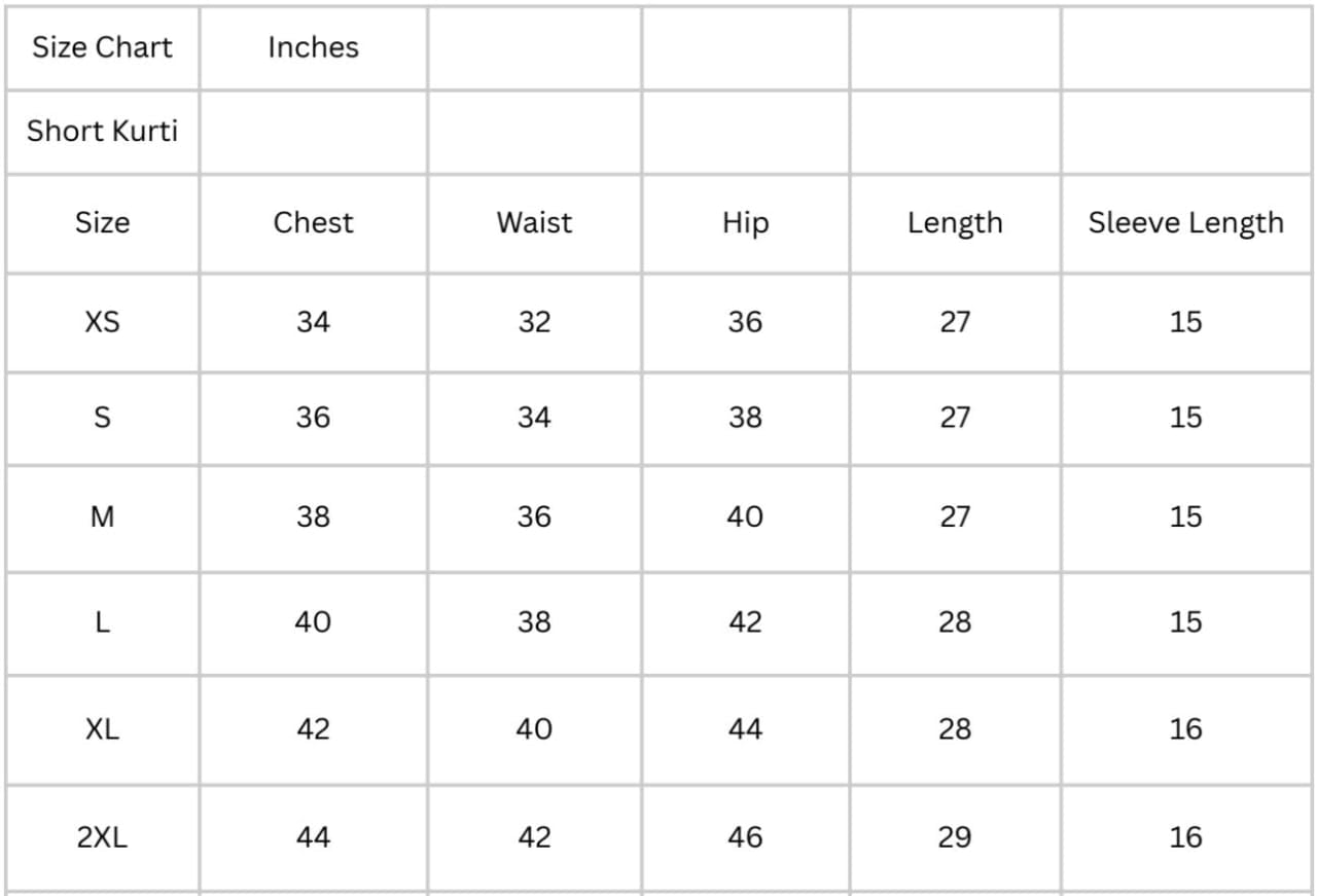 Nirvana - Short Sleeve Kurti