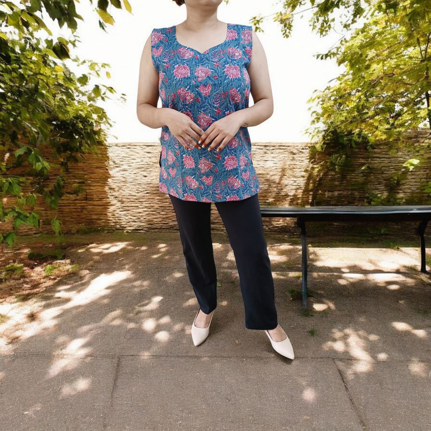 Blue Horizon Sleeveless Kurti