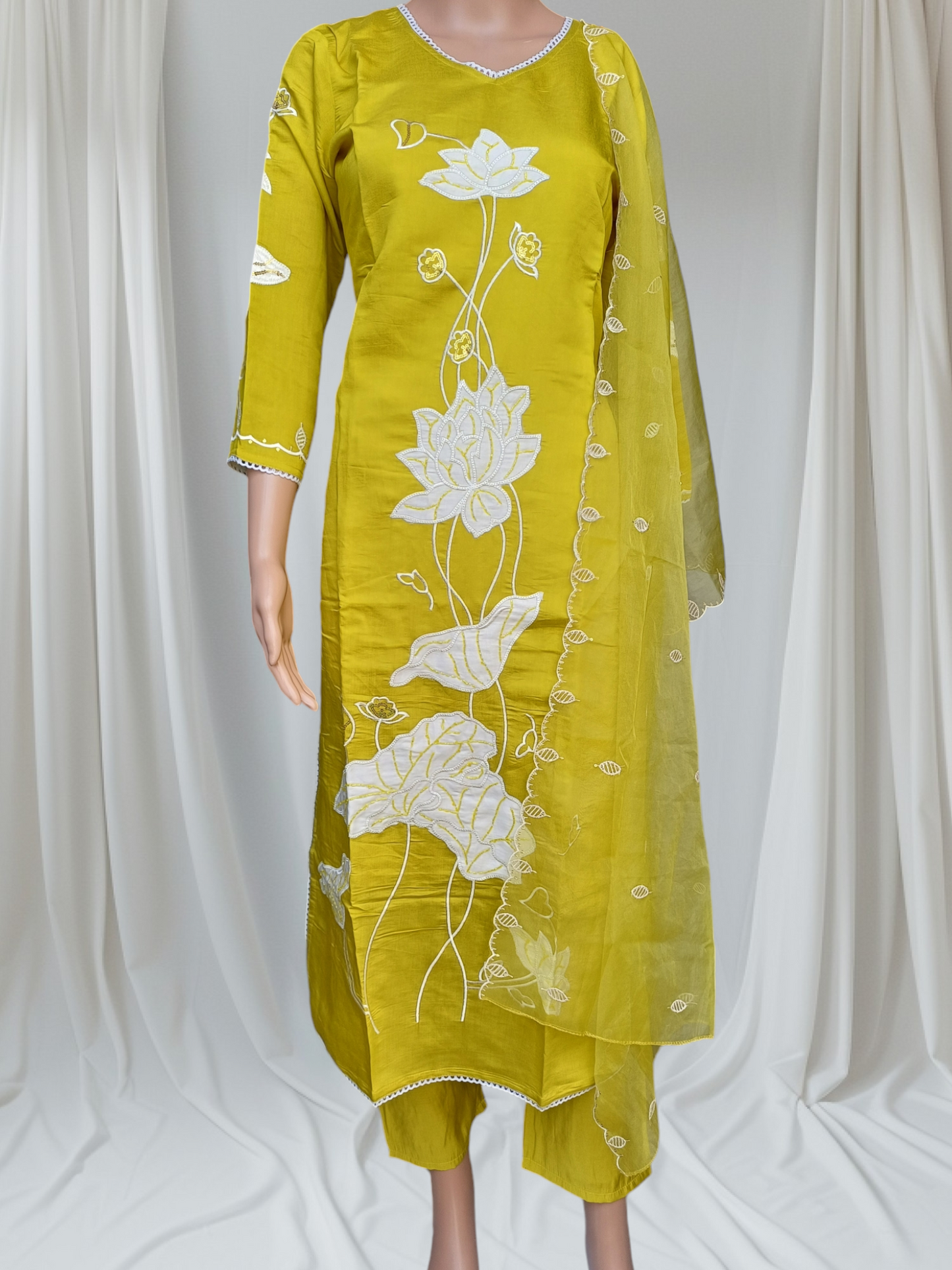 Sunshine Bloom - 3 Piece Festive Kurti Suit