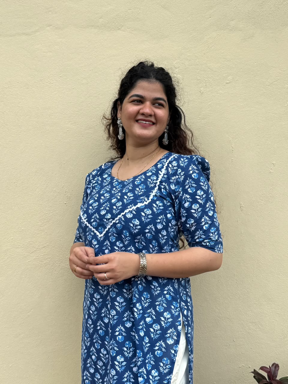 Puff Sleeve Indigo Kurti.