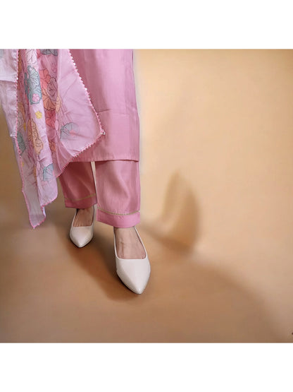 Blushing Elegance - 3 Piece Festive Kurti Suit