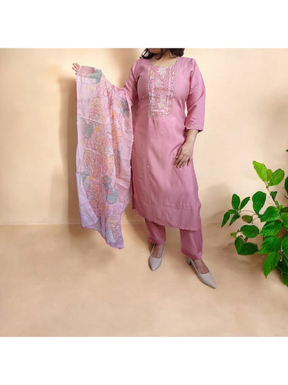 Blushing Elegance - 3 Piece Festive Kurti Suit