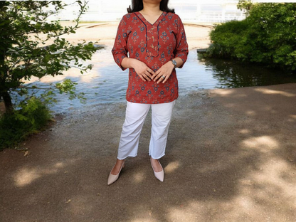 Terra Rouge short sleeve Kurti