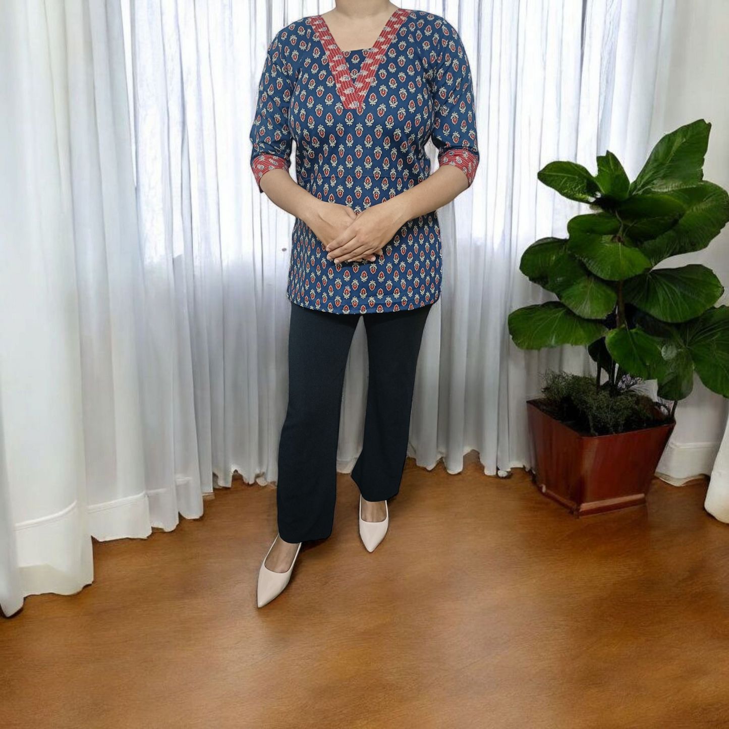 Navy Noor - short Kurti