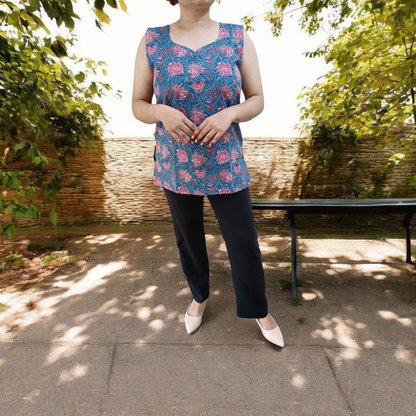 Blue Horizon Sleeveless Kurti