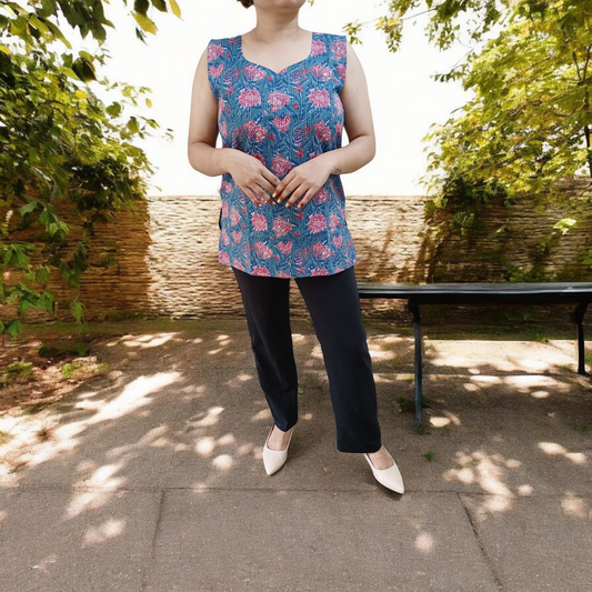 Blue Horizon Sleeveless Kurti