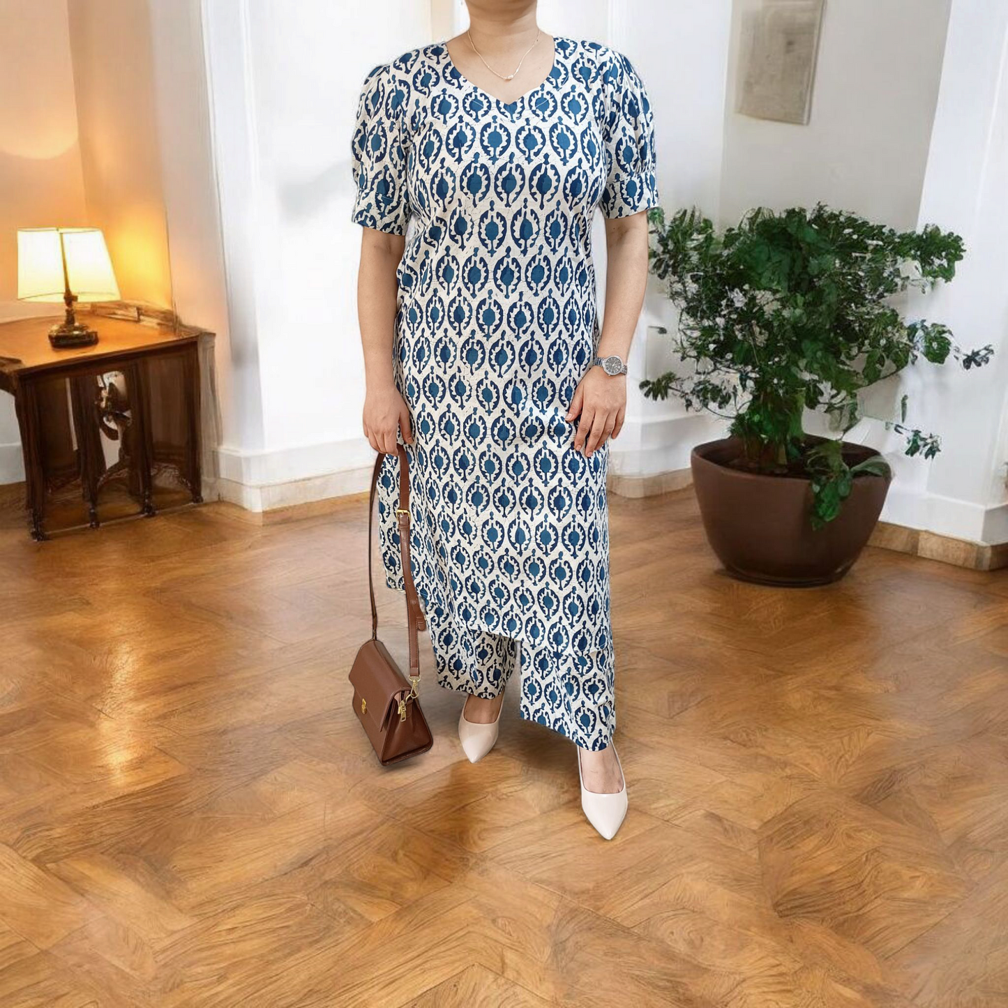 Indigo Bloom- Kurta Set