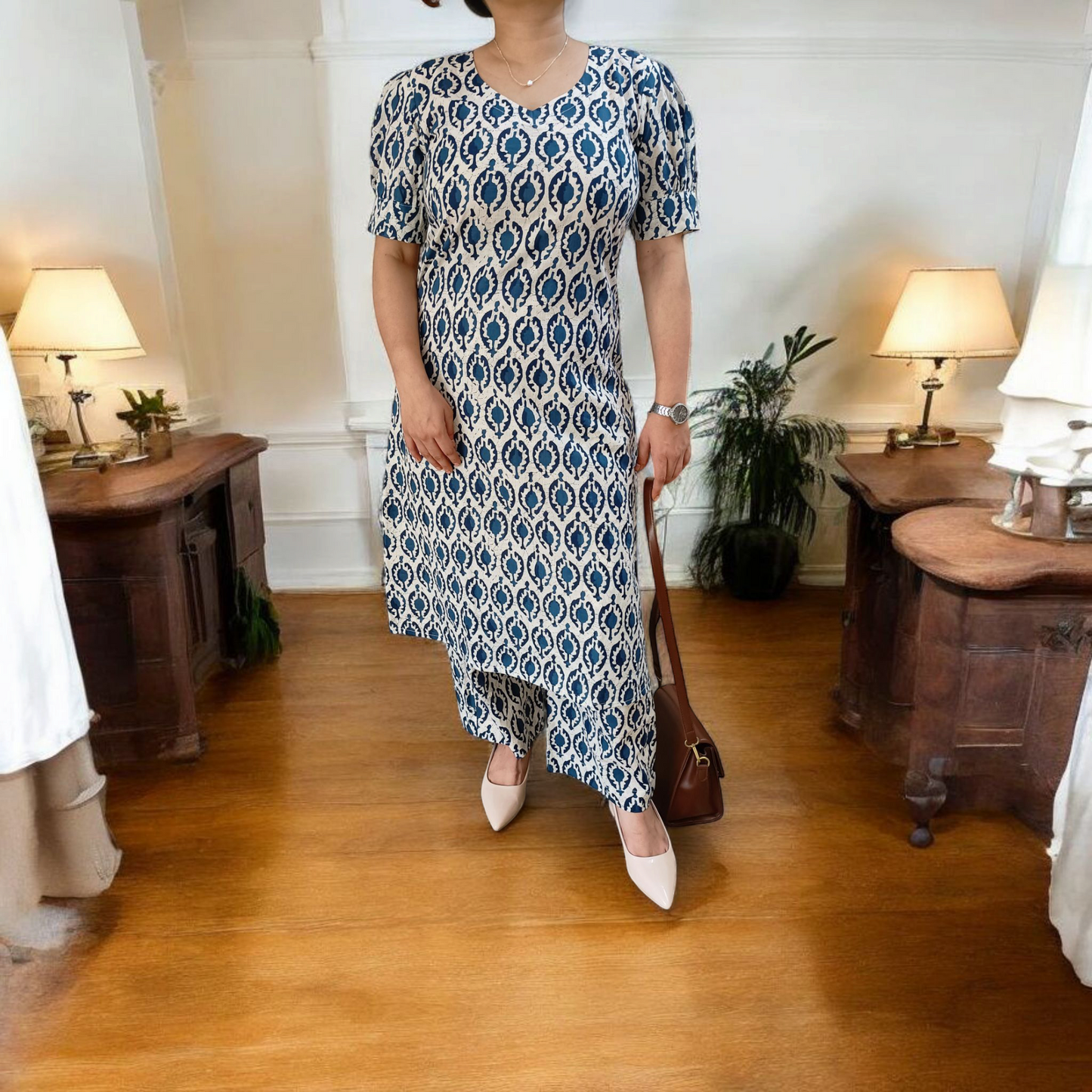 Indigo Bloom- Kurta Set