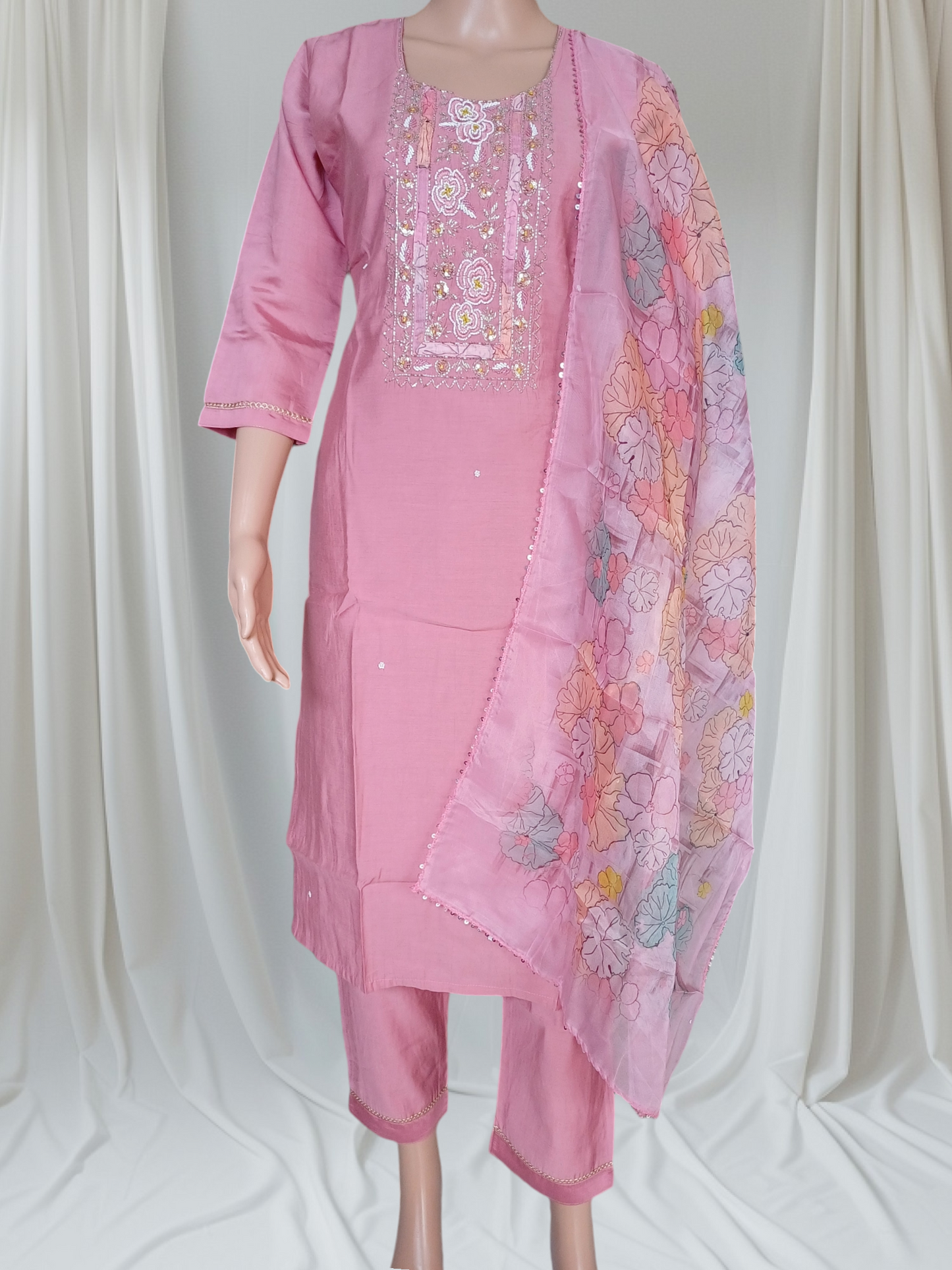 Blushing Elegance - 3 Piece Festive Kurti Suit