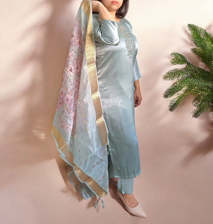 Emerald Glam - 3 Piece Festive Kurti Suit