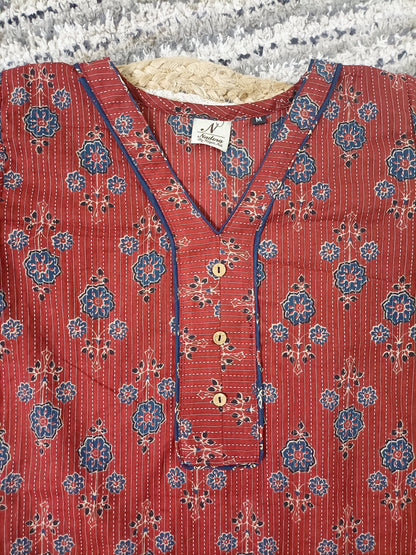 Terra Rouge short sleeve Kurti