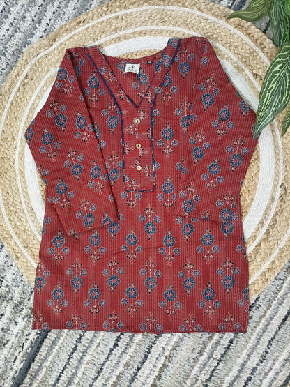 Terra Rouge short sleeve Kurti