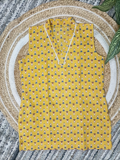 Sunshine Splash Short Sleeveless Kurti