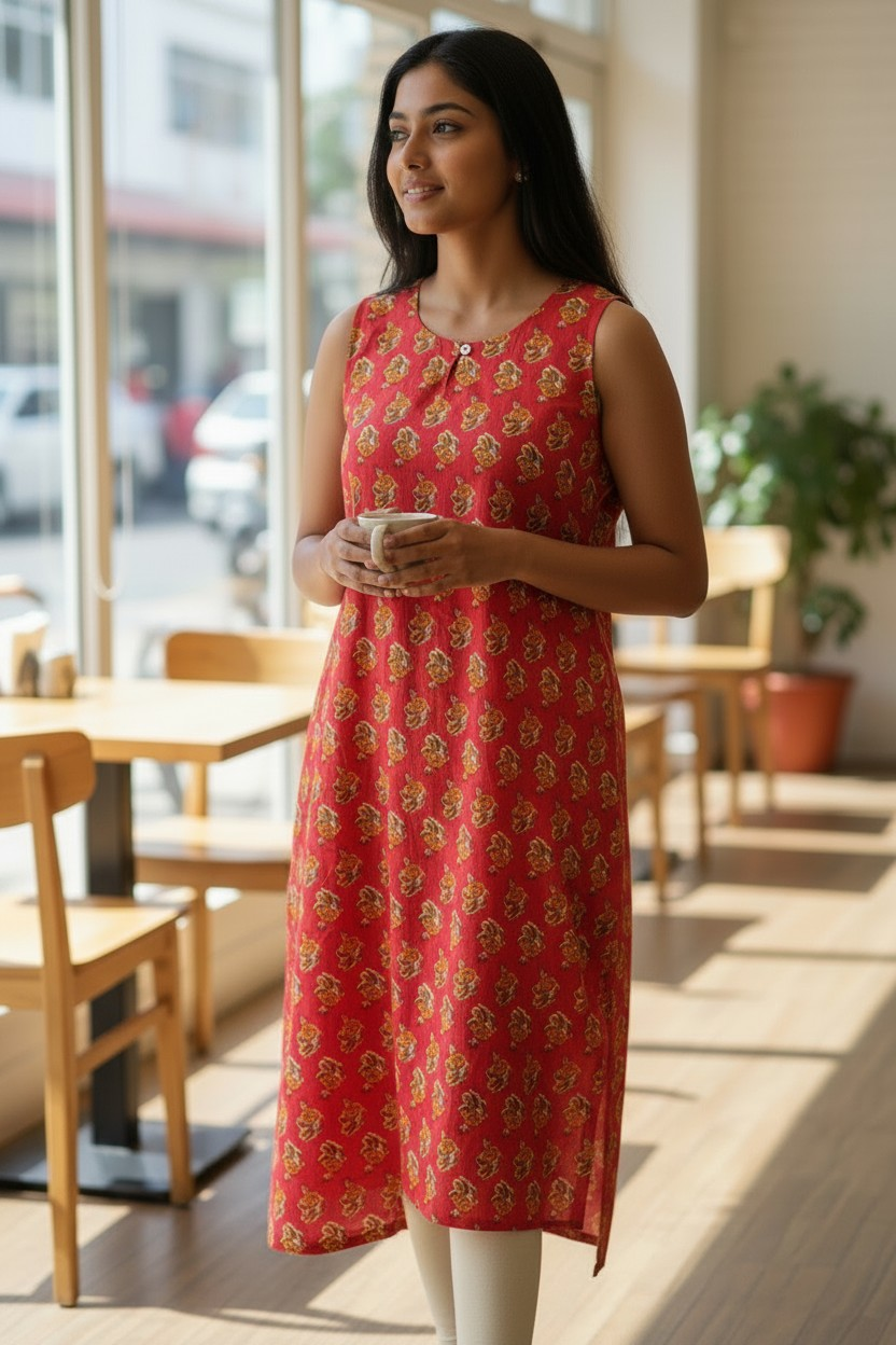 Ragini -  Long Sleeveless Kurti
