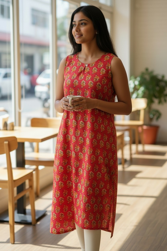 Ragini -  Long Sleeveless Kurti