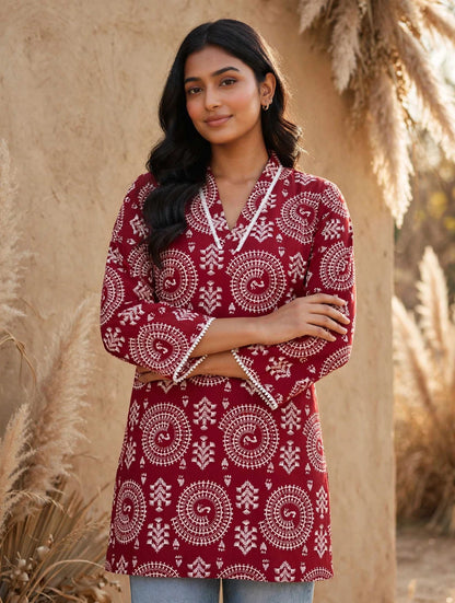 "Mandala" Bell sleeves short kurti