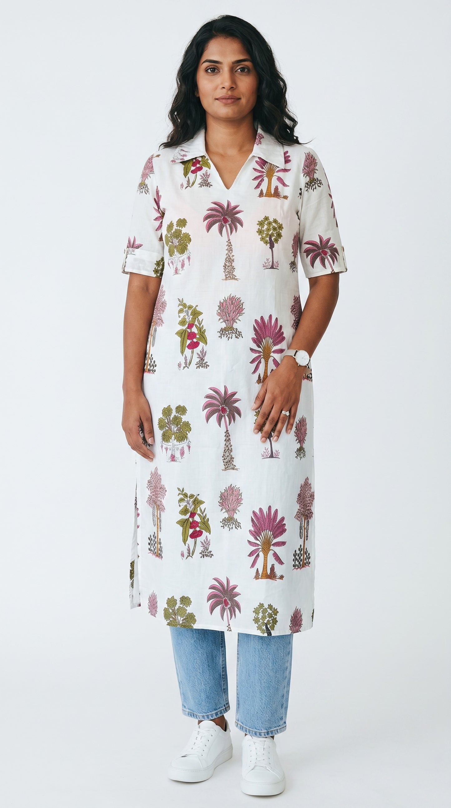 Breezy white cotton kurti