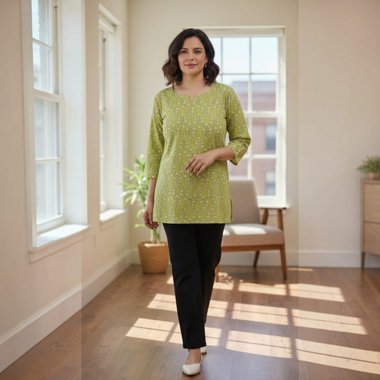 Green Serenity - short sleeves kurti