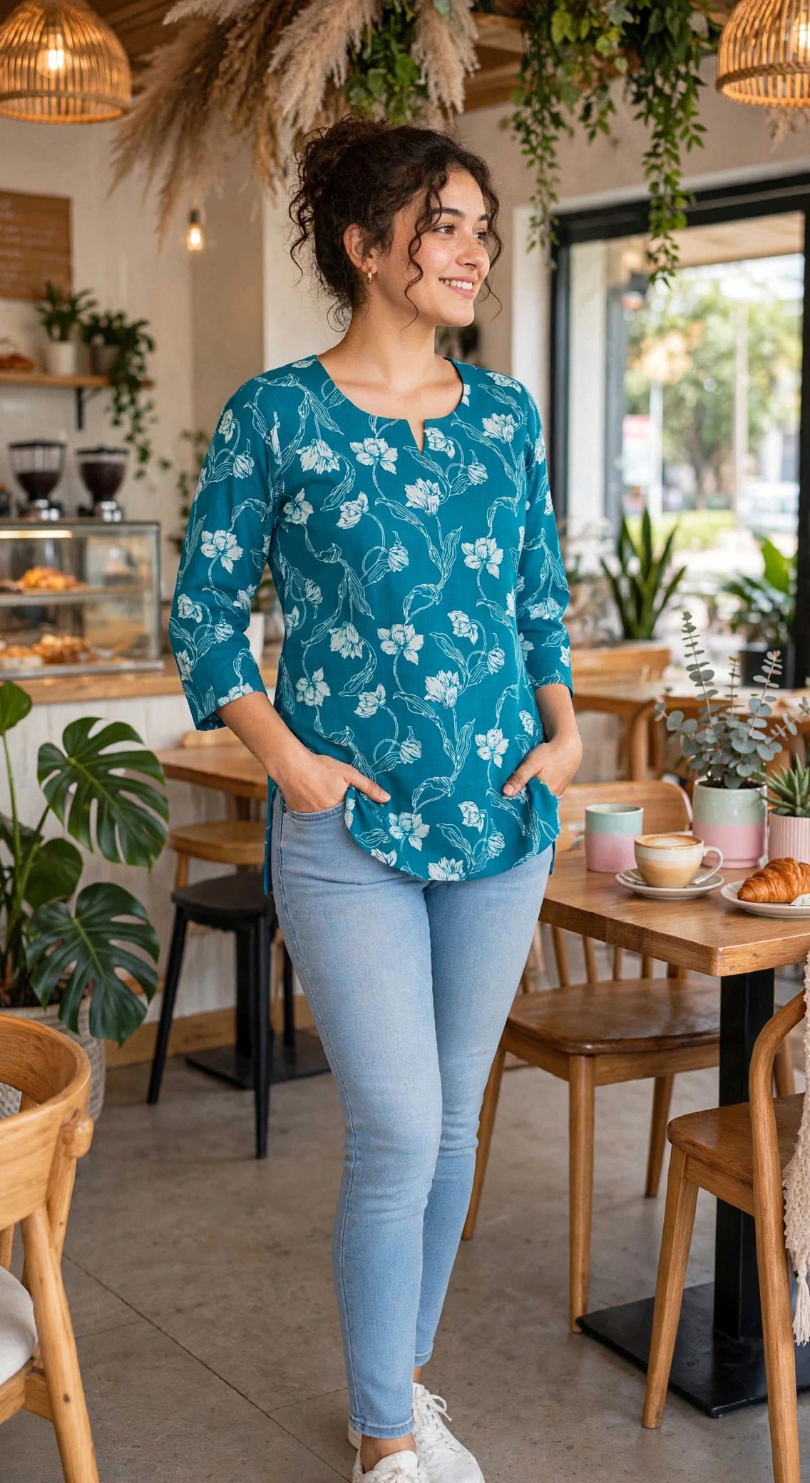 Teal Blue short kurti