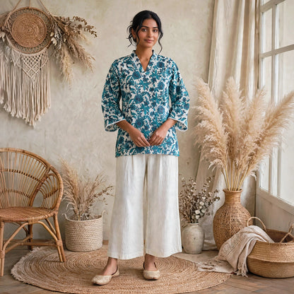 Neel kamal Bell sleeves short kurti.