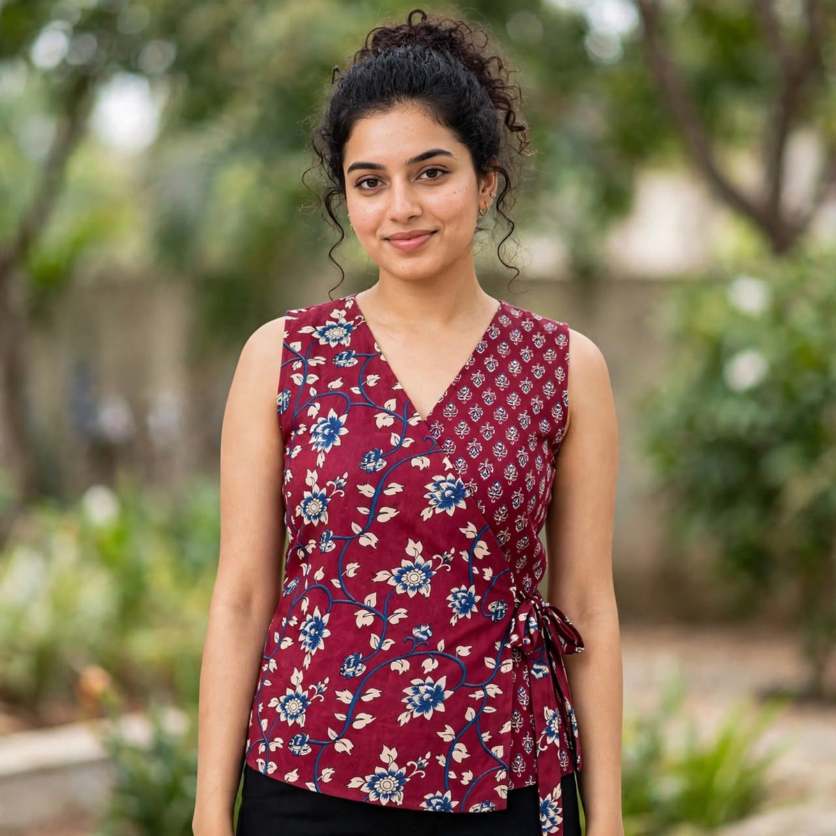 Maroon overlapping Top
