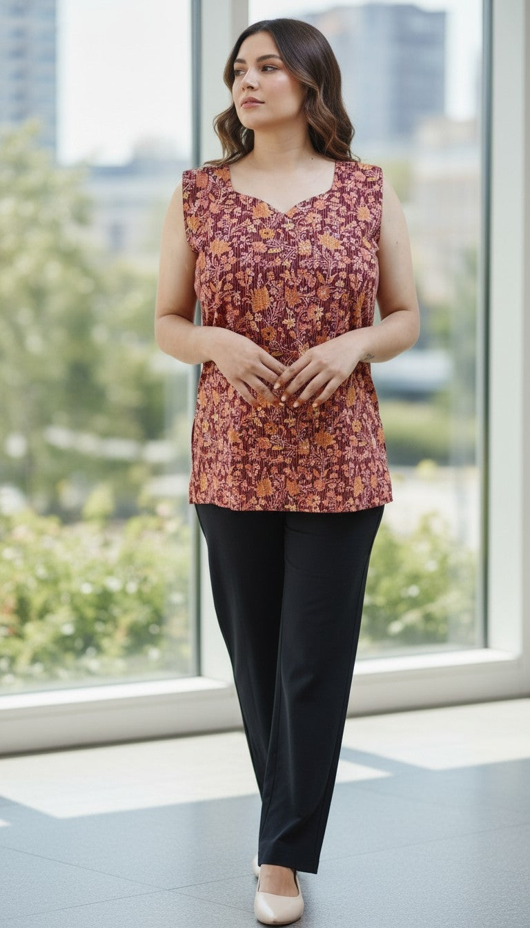Clay Charm Sleeveless kurti