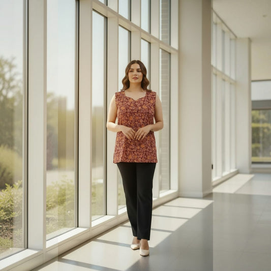 Clay Charm Sleeveless kurti