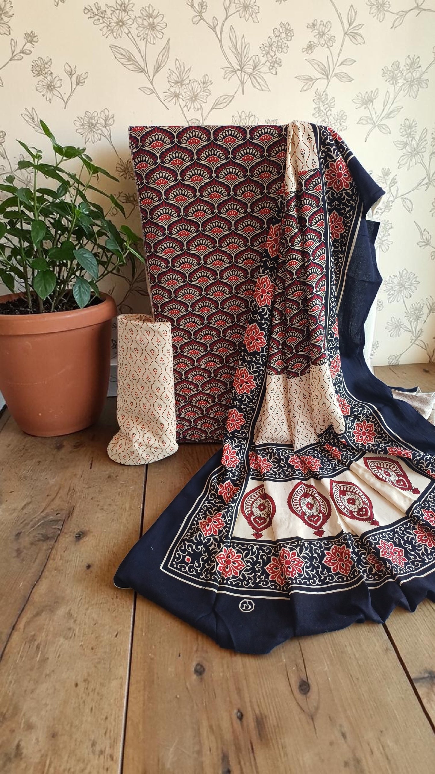 Pure Cotton Ajrakh Print Dress Material. (Copy)