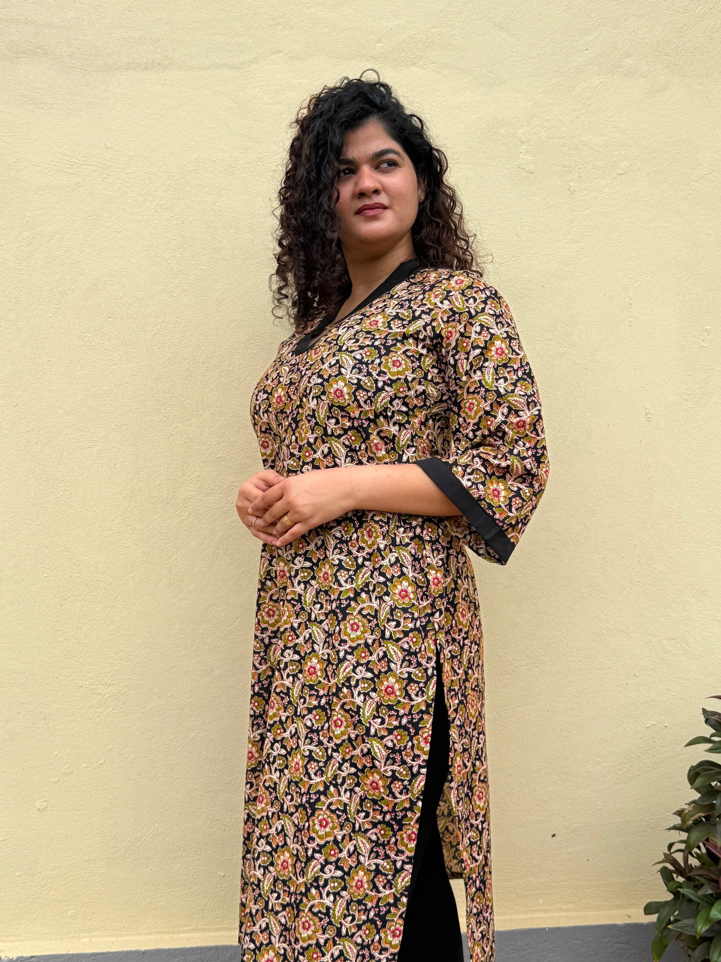 Kalamkari Bell Sleeves Kurti