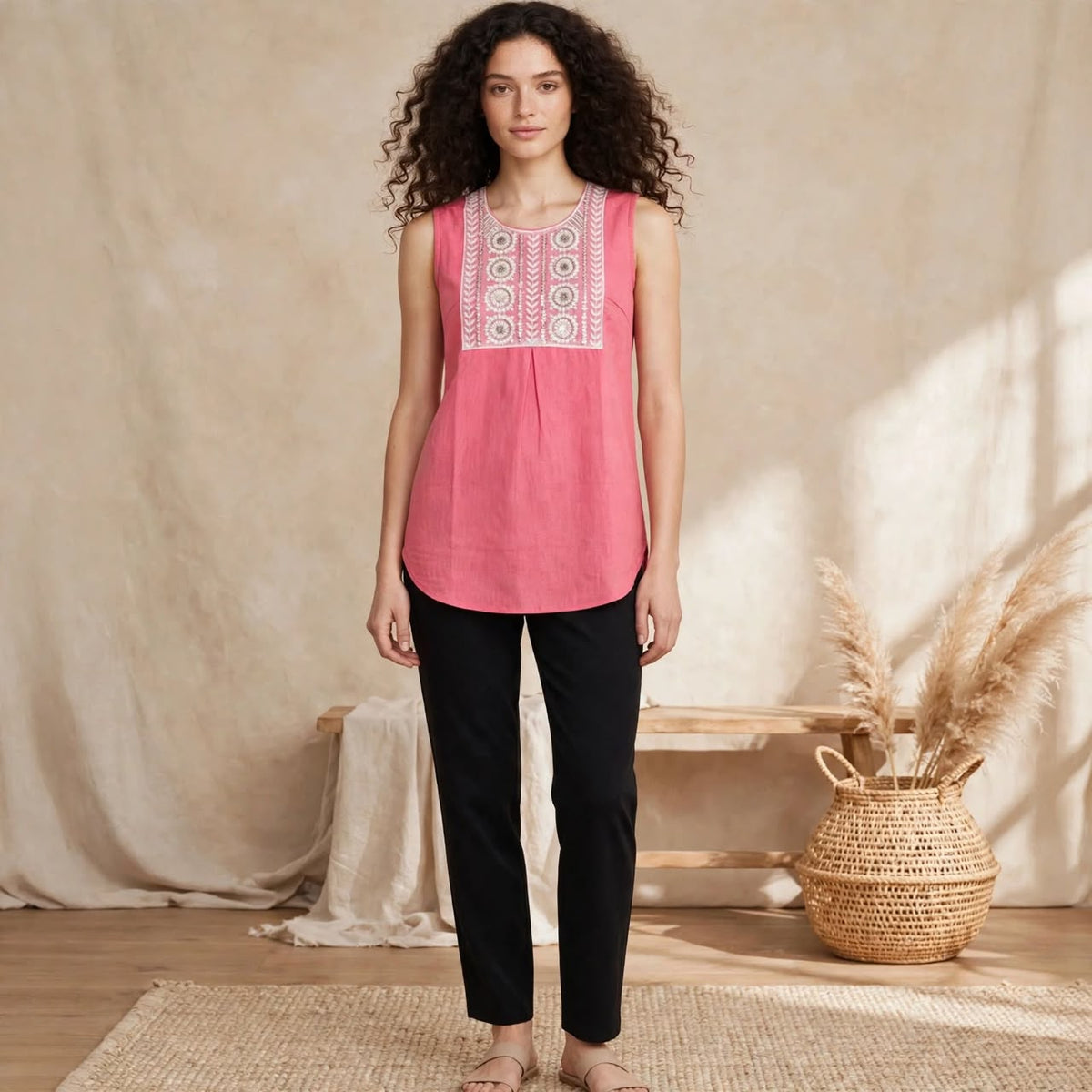 Peach Yoke Short Top