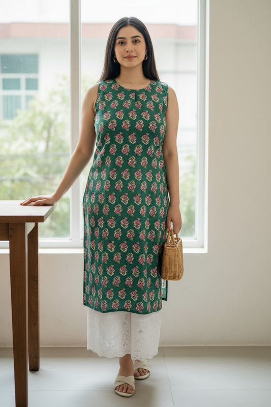 Mayur - Long Sleeveless Kurta
