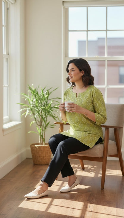 Green Serenity - short sleeves kurti