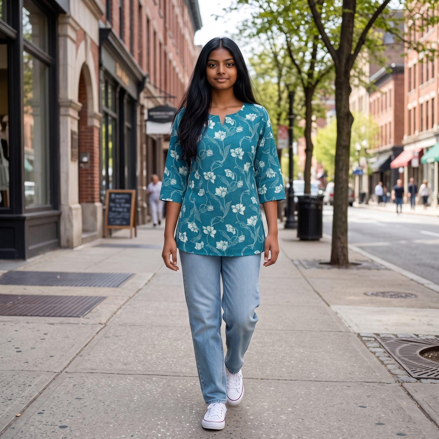 Teal Blue short kurti