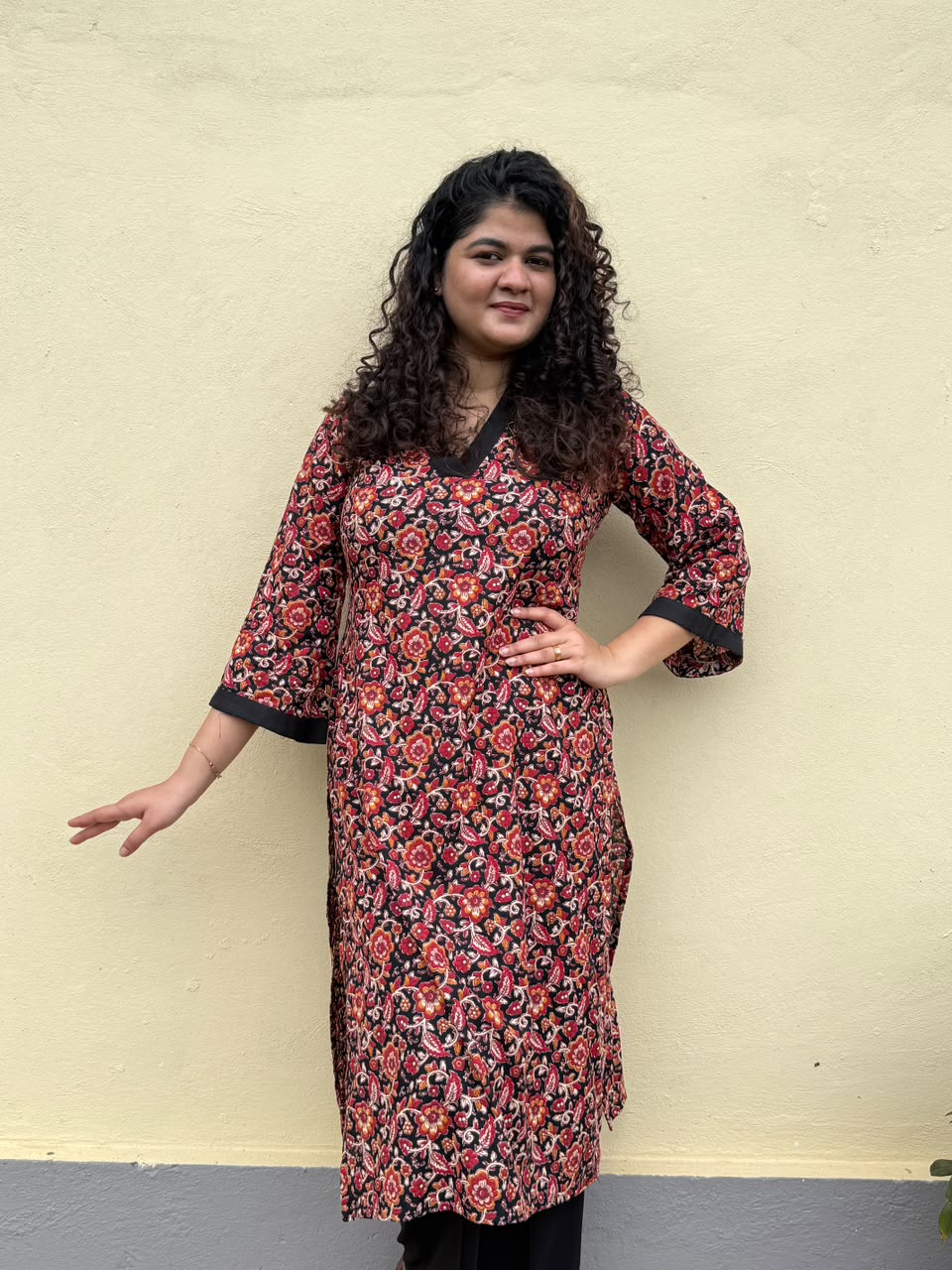 Kalamkari Bell Sleeves Kurti