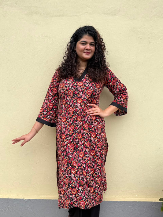 Kalamkari Bell Sleeves Kurti