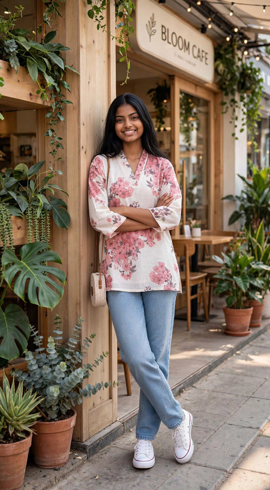 "Lily" Bell sleeves short Kurti