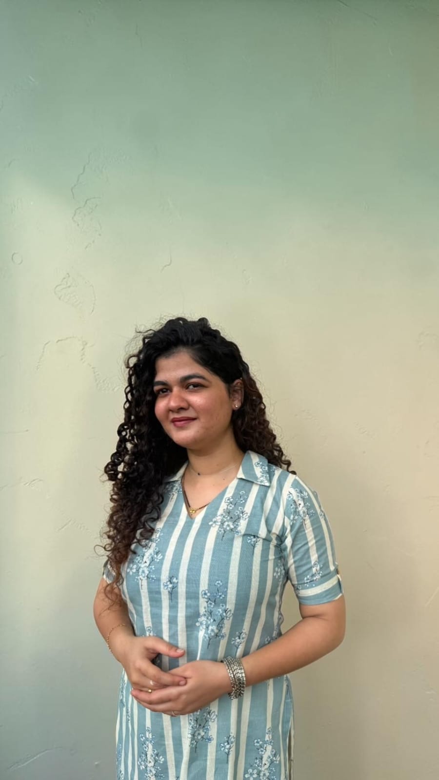 Mist stripe collared kurti