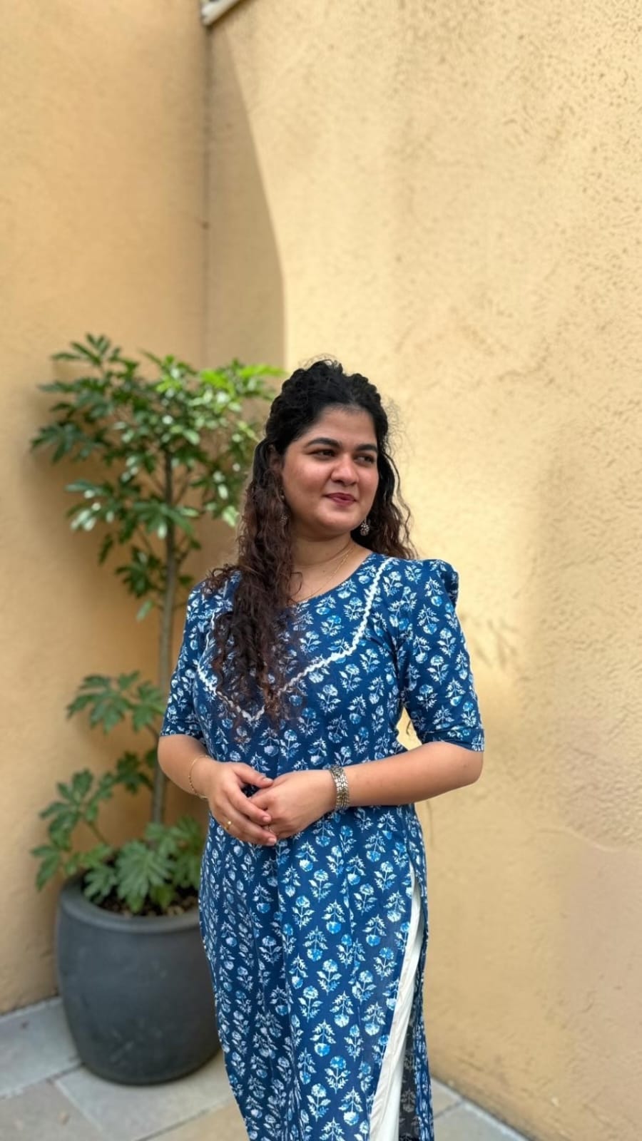 Puff Sleeve Indigo Kurti.